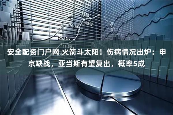 安全配资门户网 火箭斗太阳！伤病情况出炉：申京缺战，亚当斯有望复出，概率5成